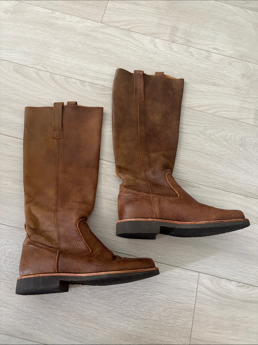 Vintage Roots Tribe Leather Boots - no size tags- measures 10.5” (women’s 8)